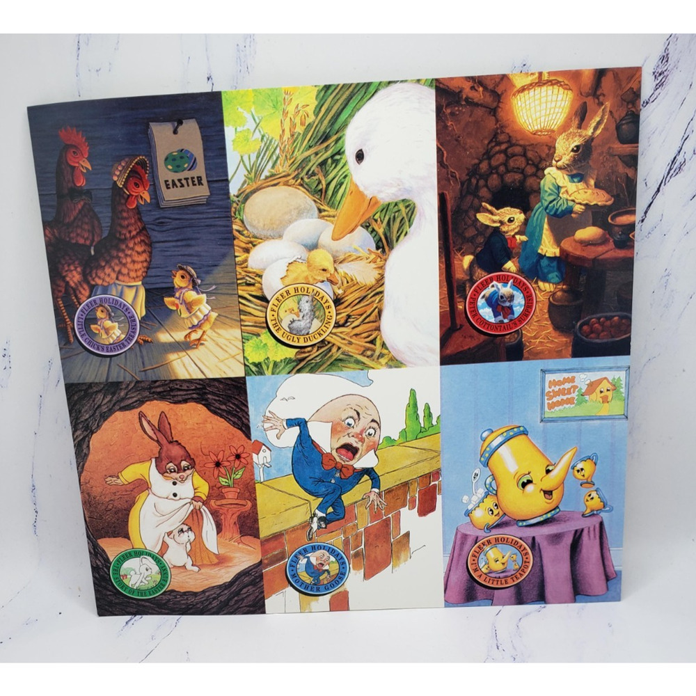 1995 Fleer Holidays Unicorn Publishing Uncut Promo 6-Card Sheet